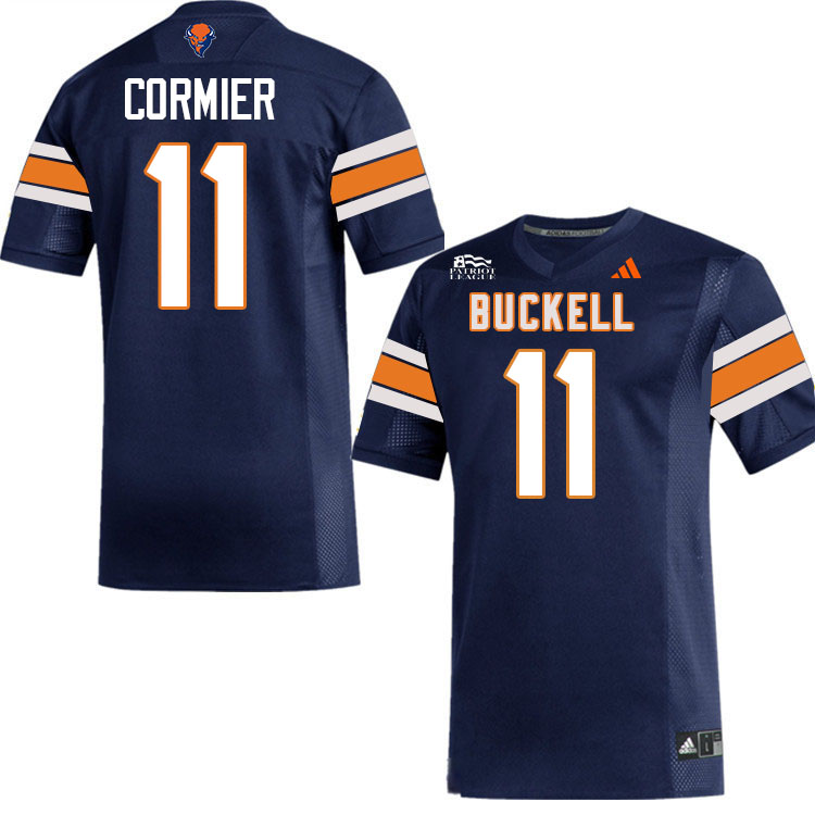 Bucknell Bison #11 Drew Cormier College Football Jerseys,Uniforms-Navy